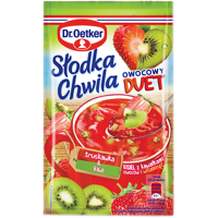 Dr Oetker Słodka Chwila Fruit Duet Strawberry&kiwi Jelly with Pieces of Fruits 32g