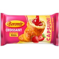 Croissant with Strawberry Filling Croissant Gem Capsuni 60g Boromir