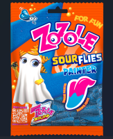 Żelki Zozole Kwaśne Niebieskie Muchy 75g Mieszko