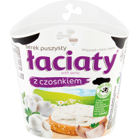 Serek do Smarowania Puszysty Łaciaty z Czosnkiem 150g Mlekpol